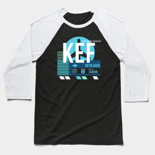 Reykjavik (KEF) Airport Code Baggage Tag Baseball T-Shirt